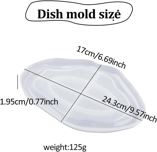 Vista 6 de Molde de resina ovalada irregular para bandeja de fruta, molde de resina para posavasos de resina de silicona para fundición de epoxi, caja