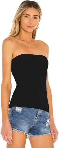 Vista 4 de Camisetas largas de algodón para mujer, sin tirantes, sexy, bandeau, 3 piezas
