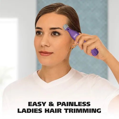 Vista 3 de Recortadora recargable morada confianza pura N.° 9865-100 For Smooth Shaving & Trimming Of The Face, Underarm, Eyebrows, & Bikini Areas With One
