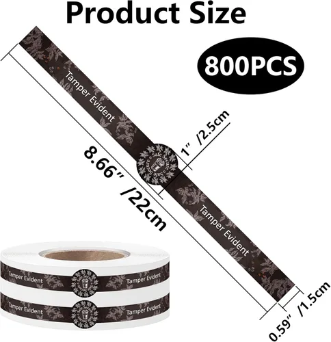 Vista 7 de 800 calcomanías seguras y seguras a prueba de manipulaciones para tapas de bebidas, etiquetas de entrega de alimentos para etiquetas de frescura