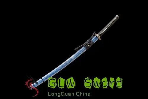 Vista 2 de GLW - Espada real de espiga completa de 41 pulgadas, Katana samurái japonesa hecha a mano, arcilla templada, acero plegado