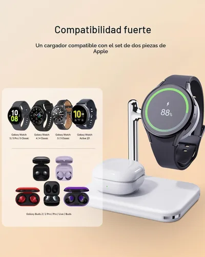 Vista 9 de Soporte de cargador 2 en 1 para Samsung Watch y auriculares