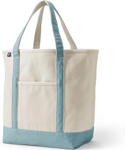 Vista 14 de Lands' End Bolso de lona abierto Natural/Azul marino radiante