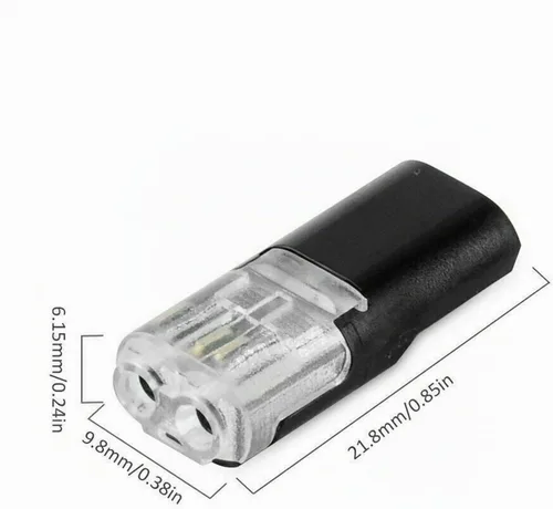 Vista 7 de Conectores de cable, conector de enchufe de doble cable, conector de cable de bajo voltaje, conectores eléctricos de tira de luz LED de 2 pines, sin