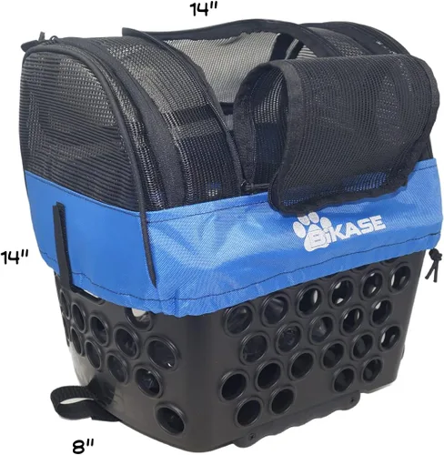 Vista 2 de BiKASE Cesta y transportador de bicicleta duradera para perros, cesta trasera para mascotas con alfombrilla y cubierta súper cómoda, ideal