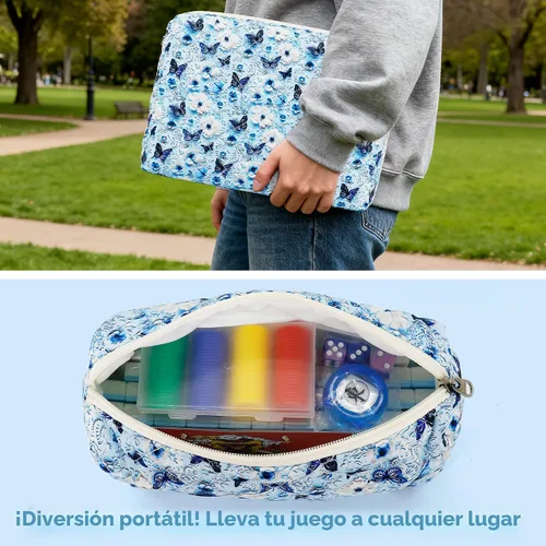 Vista 5 de Set de Juego de Mahjong Americano Jolitac, 166 Azulejos Premium, Set de Mahjong de 1.2 Pulgadas con Bolsa de Transporte Resistente, Bolsa