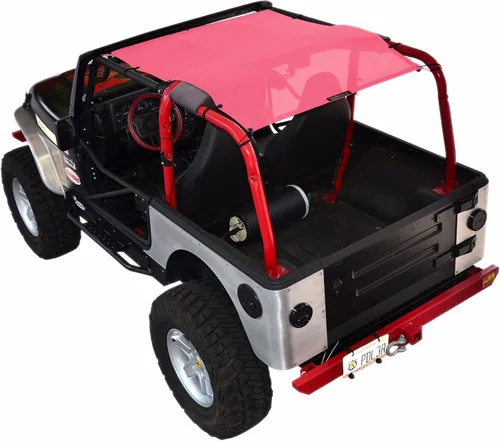 Vista 10 de Malla para sombra SPIDERWEBSHADE para Jeep Wrangler con protección UV, accesorio hecho en EE.UU., TJ (1997-2006), Negro