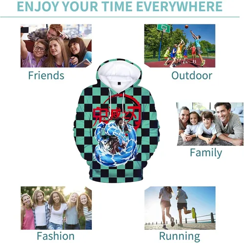 Vista 4 de Sudaderas con capucha de anime, sudadera con estampado 3D, sudadera unisex con estampado de cosplay