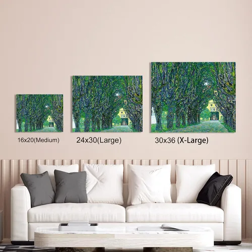 Vista 2 de A&T ARTWORK Avenue to Schloss Kammer por Gustav Klimt. Las reproducciones de arte clásico del mundo, impresiones en lienzo giclée para decoración