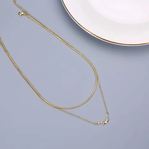 Vista 20 de Collares en capas para mujer, chapados en plata, delicada cuerda torcida de serpiente, delicado collar en capas, gargantilla de diferentes
