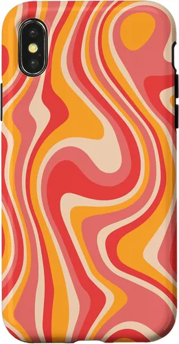 Vista 5 de Funda psicodélica para iPhone 16 Retro Groovy Liquid Swirl Hippie 70's 80's