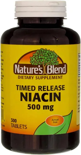 Vista 2 de Nature's Blend Niacina Liberación Temporizada 500 mg 500 mg 300 Tabletas