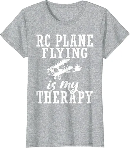 Vista 44 de RC Plane Flying is My Therapy RC Plane T-Shirt Asphalt Grey