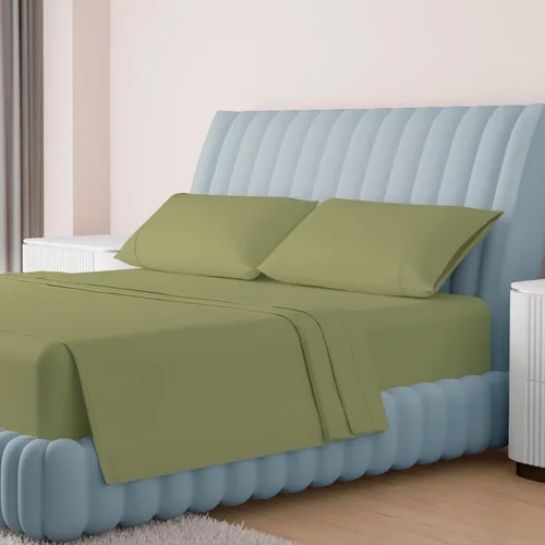 Vista 35 de Carressa Linen Sábanas de alta cantidad de hilos tamaño Queen – Serie 1000 sábanas 100% algodón egipcio tamaño Queen (4 piezas, rubor), tejido Blush
