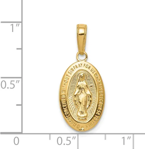 Vista 3 de Colgante de medalla milagrosa de oro amarillo de 14 quilates