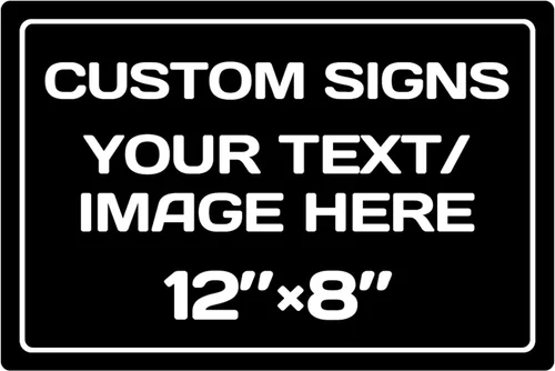 Vista 50 de Letreros metálicos personalizados de aluminio resistentes a la intemperie, texto e imagen personalizados, varios tamaños, peligro, jardín, puerta