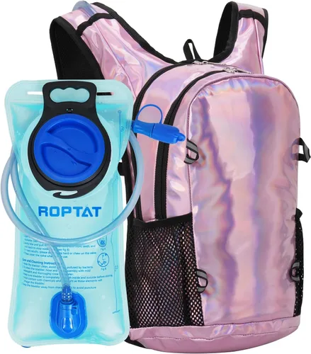 Vista 7 de Roptat Mochila de hidratación con bolsa de hidratación de 2 litros, mochila ligera para agua para mujeres y hombres, correr, equitación, ciclismo