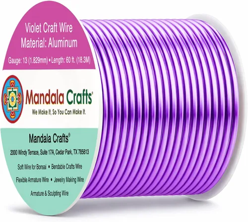 Vista 23 de Mandala Crafts - Alambre de aluminio anodizado de calibre 22 para hacer joyas - 137.2 m de alambre flexible surtido y coloreado - Doble para bonsái