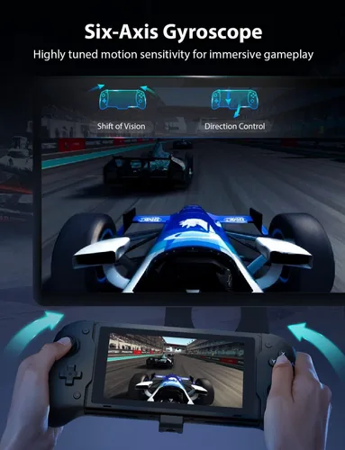 Vista 2 de NexiGo Gripcon, Enhanced SwitchSwitch OLED Controller for Handheld Mode, Ergonomic Controller for Nintendo Switch OLED with 6-Axis Gyro, Mapping