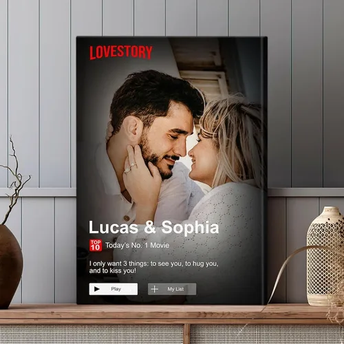 Vista 9 de LOVELYPOD Póster de lienzo personalizado para parejas, fotos personalizadas para parejas, ideas para regalo del día de San Valentín, regalo
