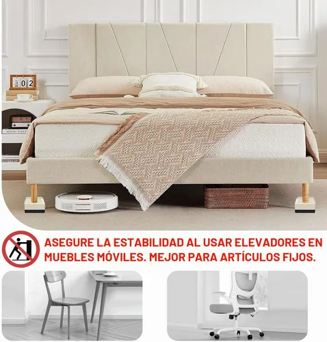 Vista 4 de ANNKUT Elevadores de Cama de 1.5 pulgadas, Bloques Elevadores Cuadrados Ajustables para Cama, Sofá, Mesa y Elevación de Sofá, Soporte de Trabajo 1.5