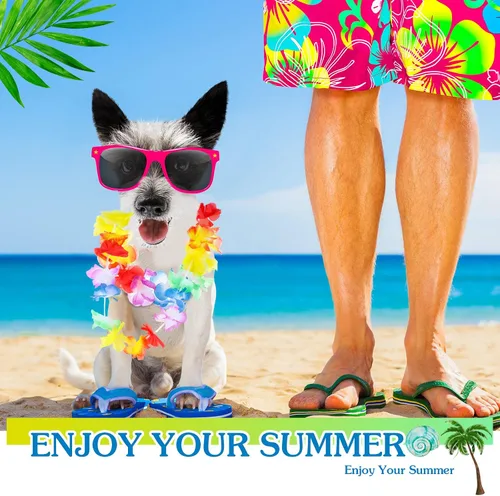 Vista 6 de Juego de 50 faldas de hula con flores, 10 faldas de hierba hawaiana para niñas, 10 Leis hawaianos 10, collar Luau, 20 pulseras tropicales, traje