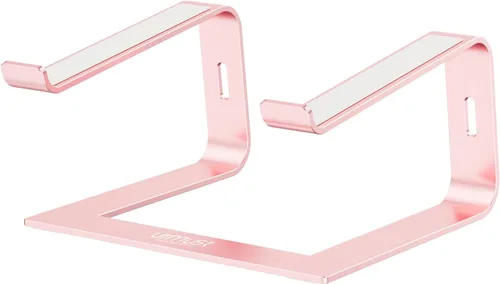 Vista 8 de Urmust Soporte elevador de aluminio para computadora portátil compatible con MacBook Air Pro, Dell, HP, Lenovo Samsung, Alienware todas las Oro Rosa
