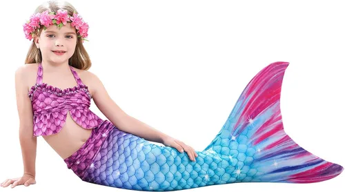 Vista 2 de Traje de baño de cola de sirena para niñas