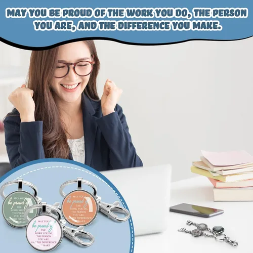 Vista 4 de 20 llaveros de agradecimiento inspiradores para mujeres, regalos de secretaria, llaveros motivacionales, llaveros de agradecimiento a granel