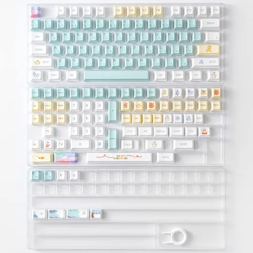 Vista 2 de YUNZII Snow Dye Sub PBT Keycaps, 149 teclas completas de sublimación de tinte PBT teclas personalizadas con extractor de teclas para interruptores
