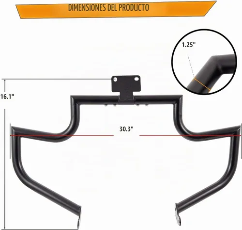 Vista 5 de Kinglemc Barra de Choque Protector de Motor Barra de Carretera para Yamaha VStar V-Star Dragstar XVS 400 650 (Negro)