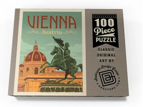 Vista 4 de MyPuzzle Austria: Viena, póster vintage, rompecabezas de 100 piezas para adultos