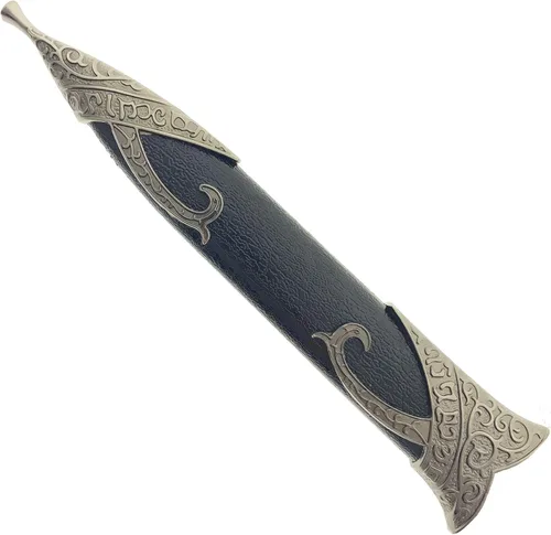 Vista 5 de LKOQO Daga élfica medieval de fantasía de 11 pulgadas. Para colección, regalo o cosplay, personajes renacentistas A Fair, acero inoxidable (negro)