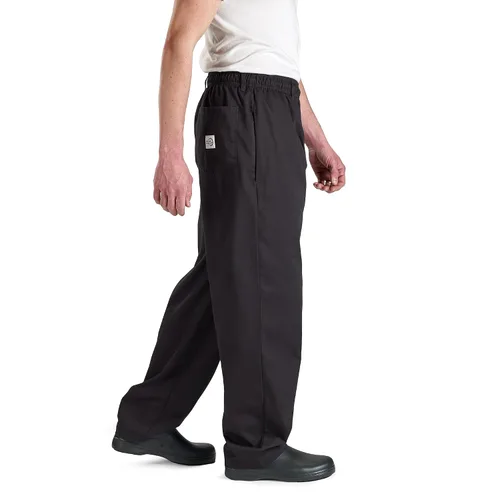 Vista 3 de Mercer Culinary Millennia - Pantalones de cocina unisex en dientes de perro, Negro