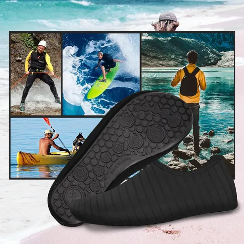 Vista 4 de North Bund Zapatos de agua para hombre y mujer, secado rápido, calcetines deportivos acuáticos para yoga, natación, playa, surf