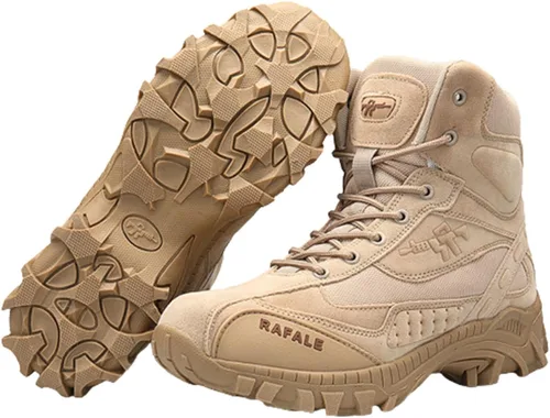 Vista 2 de Kervaky Botas tácticas militares para hombre, botas de trabajo, botas de desierto, botas duraderas, botas de senderismo, botas de combate, botas