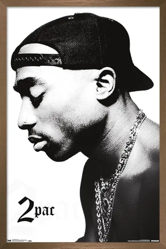Vista 8 de Trends International Tupac - Póster de pared de perfil, 14.725 x 22.375 pulgadas, versión enmarcada de madera de granero Versión enmarcada Barnwood