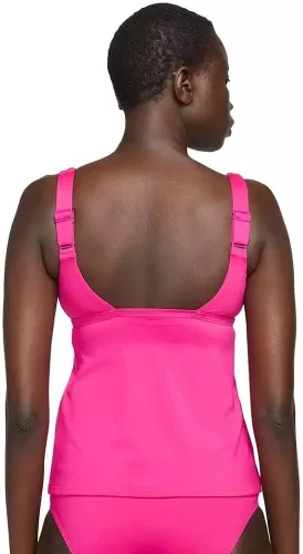 Vista 2 de Nike Essentials Tankini de cuello redondo femenino (XL, rosa Prime)
