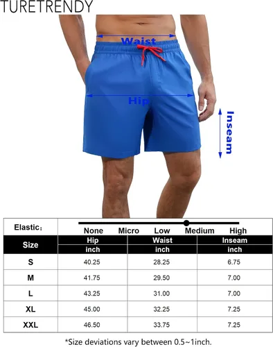 Vista 8 de GymSmart Traje de baño para hombre con forro de compresión 2 en 1 de secado rápido con 4 bolsillos