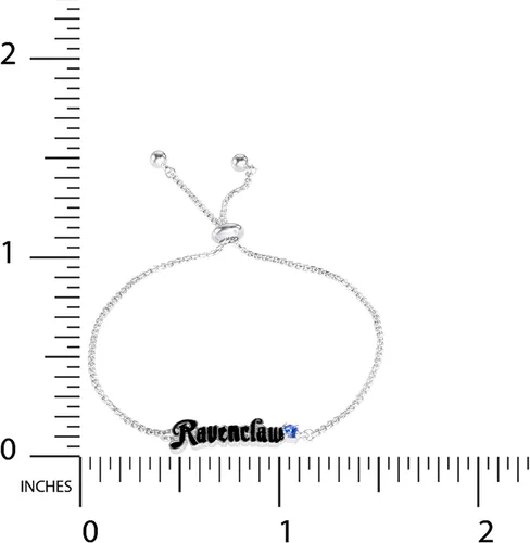 Vista 5 de Harry Potter Pulsera Lariat chapada en plata y flash de Hogwarts House con licencia oficial, cadena de 9.5 pulgadas