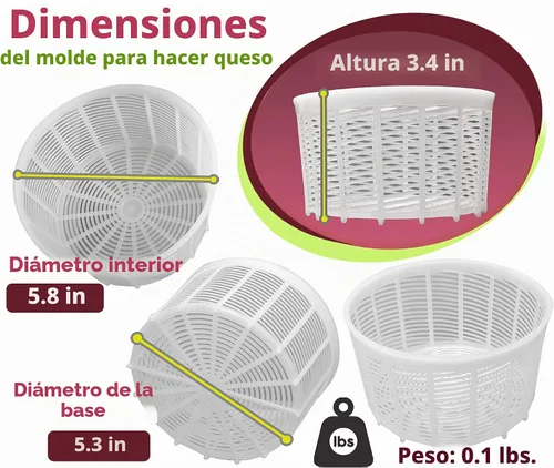 Vista 3 de PetriStor Molde de queso suave para queso, 3 piezas, 1.25 cuartos de galón, molde de queso mediano, suministros caseros para hacer queso, molde