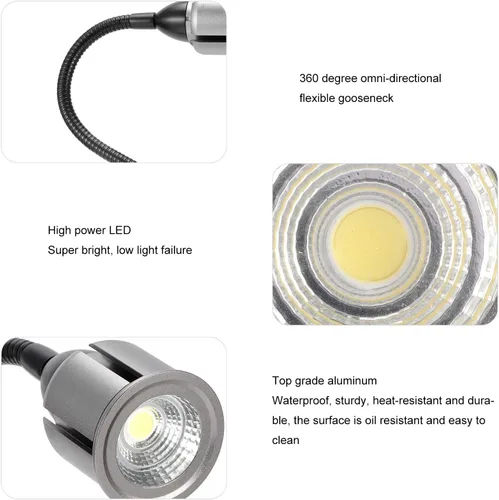 Vista 4 de VINGVO Taidda- Luz LED para máquina de coser, lámpara de trabajo multifuncional con brazo de cuello de cisne flexible con base de montaje magnética