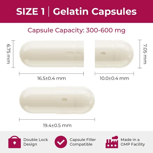 Vista 2 de Cápsulas de gelatina vacías tamaño 1 (100 unidades, blanco cremoso) – Ideal para relleno de bricolaje con 2 cucharas