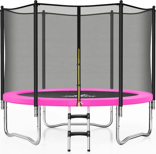 Vista 12 de JELENS Trampolín de 8 pies, 10 pies, 12 pies, 14 pies, 15 pies, trampolines para exteriores con red de cierre y escalera, trampolines recreativos