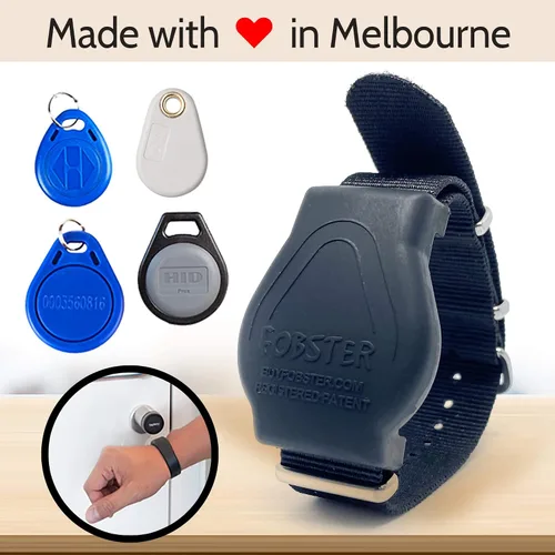 Vista 7 de Fobster Pulsera de llavero HID RFID llavero patentado, Negro