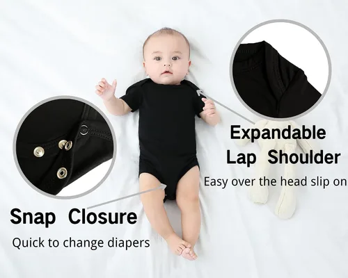Vista 15 de GUISBY Body de manga corta para bebé, rayón de verano, recién nacido, niños y niñas, 0-24 meses