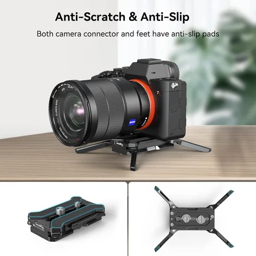 Vista 5 de SMALLRIG Placa de liberación rápida para tipo Arca, carga máxima de 44.1 libras (44.1 lbs), soporte cuadrúpedo plegable para lentes de cámara dentro