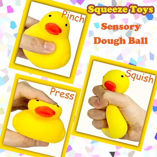 Vista 5 de ZTATU Pelotas antiestrés de pato para niños y adultos (1 unidad), juguetes sensoriales fidget suaves y blandos, obsequios de fiesta para niños