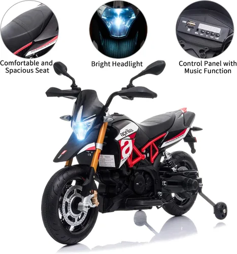 Vista 13 de TOBBI 12 V Aprilia - Motocicleta con licencia para niños
