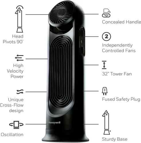 Vista 14 de Honeywell TurboForce - Ventilador de torre, color negro